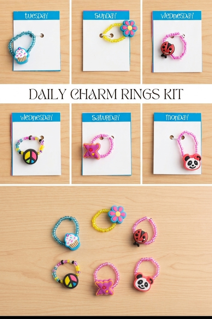 Children's Beaded Rings – Set of Assorted Rings