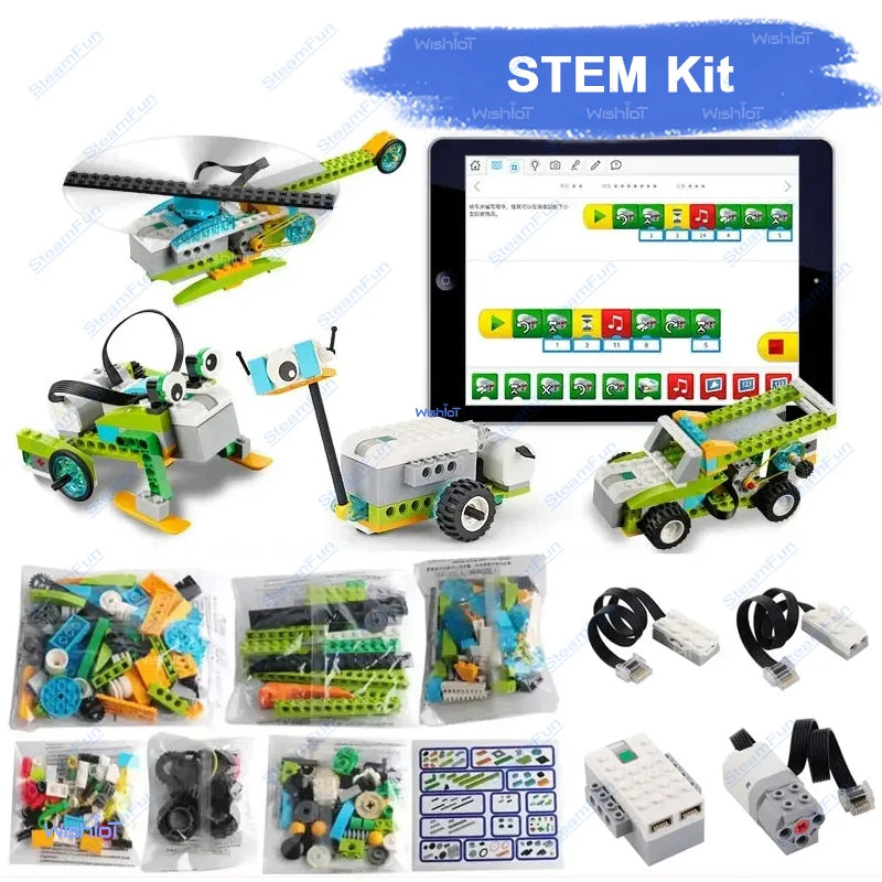 Core Programming STEM Kit Bluetooth App Control for Legoeds Motor Sensor Robot Building Blocks Bricks Education Learning Toy