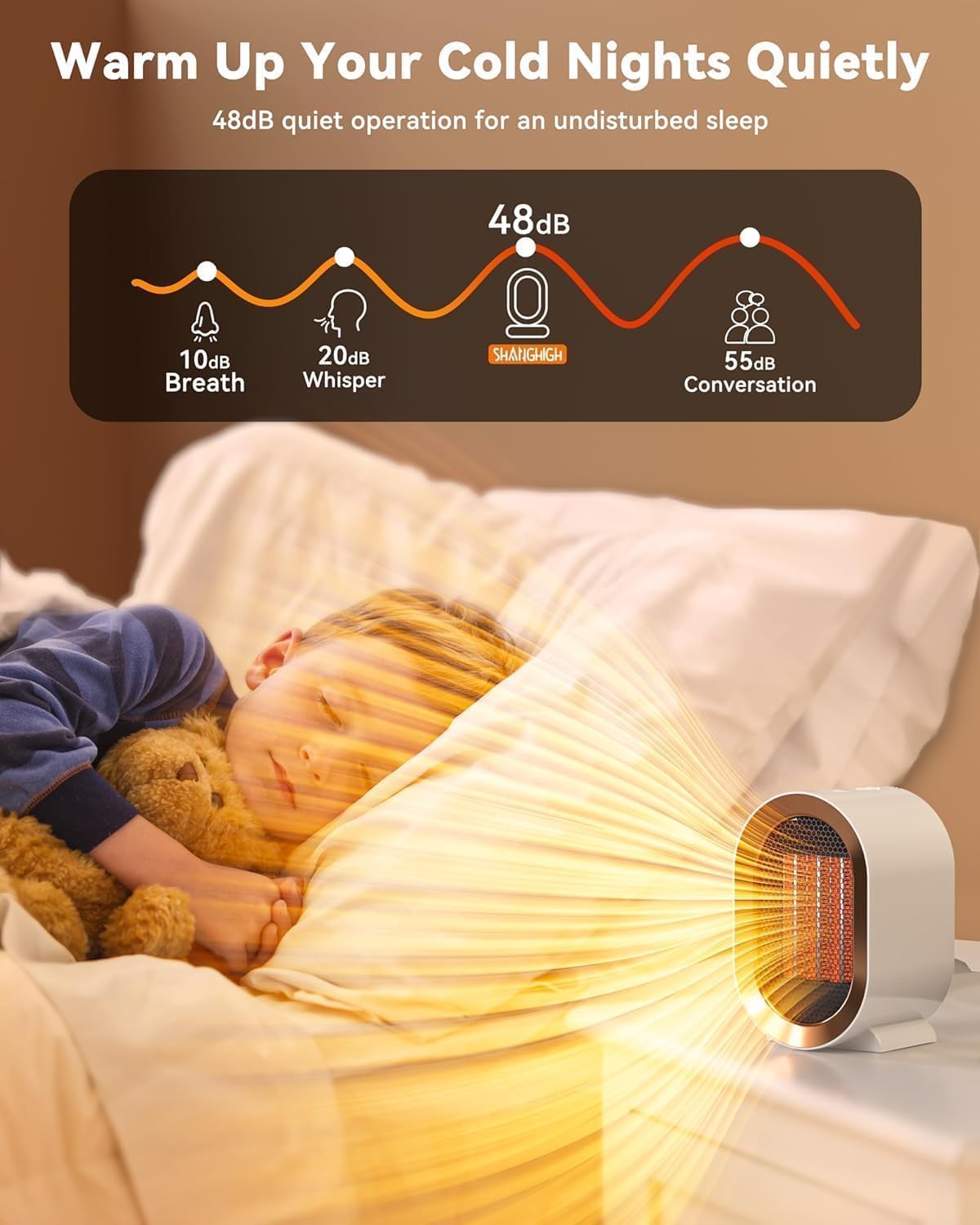 QT 1200W Ceramic Space Heater 5 colors