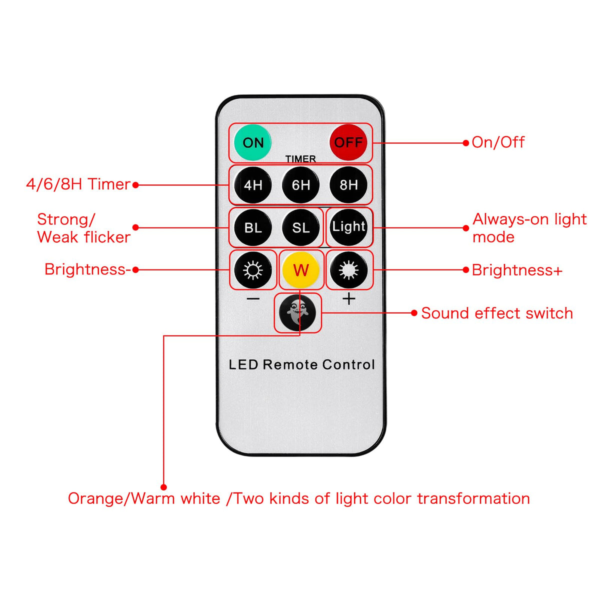 Rechargeable RGB Color Changing Halloween Pumpkin Lights with Remote Timer