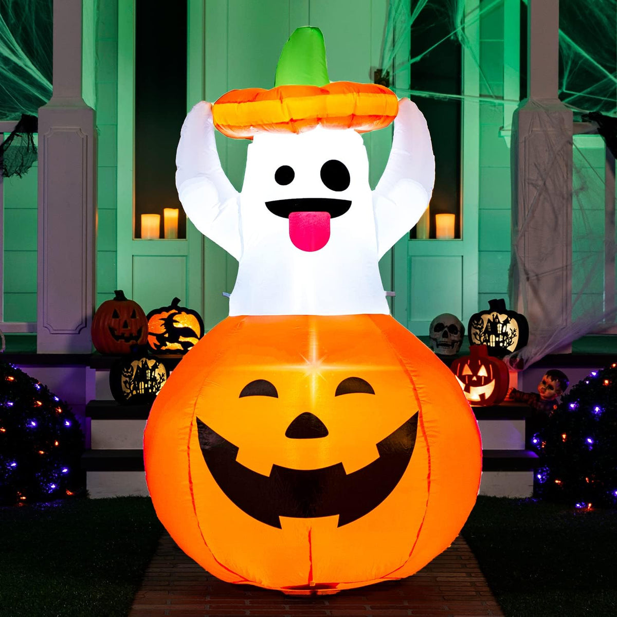 5 FT Halloween Inflatable Ghost in Pumpkin