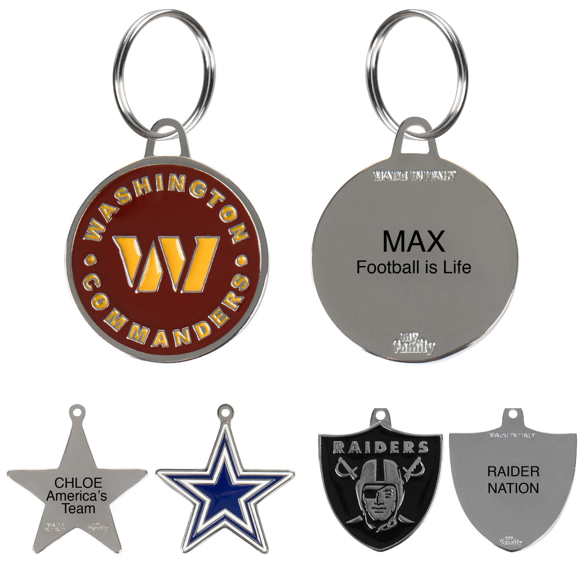 NFL Pet ID Tags – All 32 Teams | Personalized Engraved Dog & Cat Tags