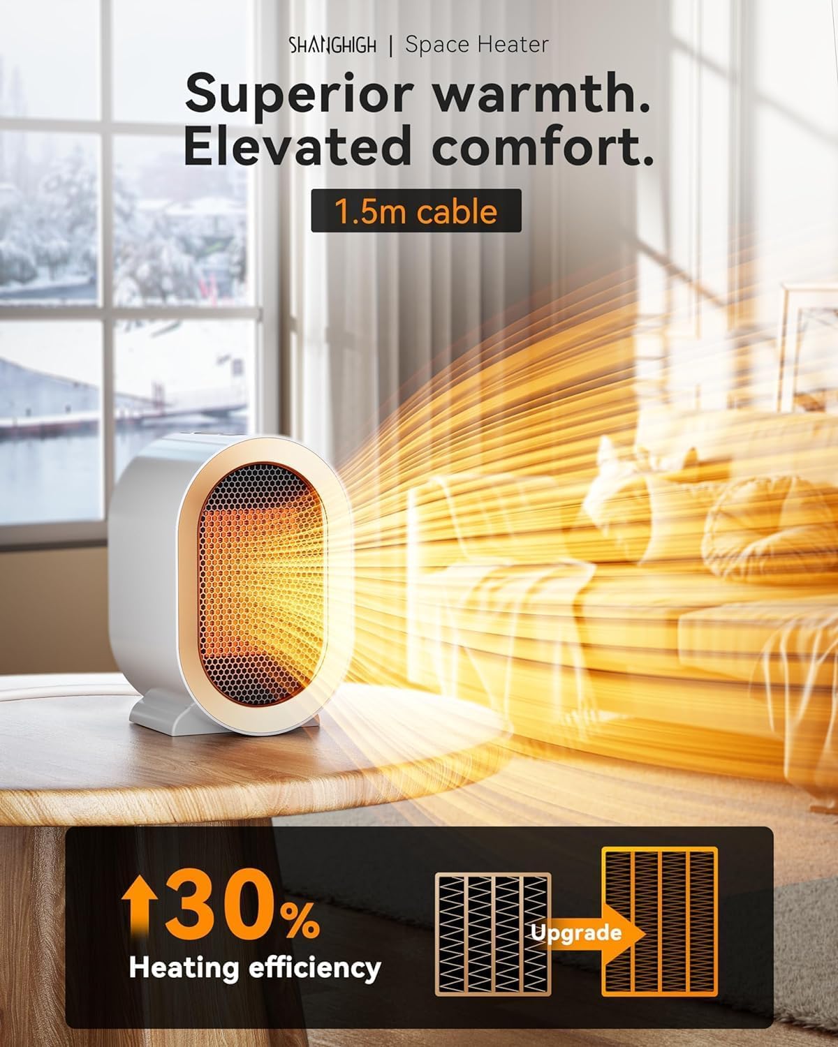 QT 1200W Ceramic Space Heater 5 colors