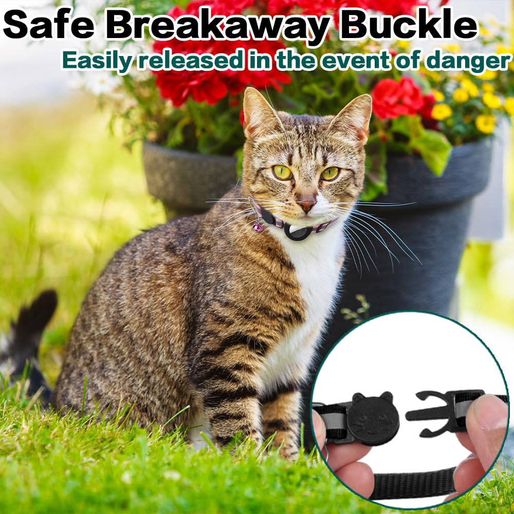 Reflective Breakaway Collar with Air Tag Holder