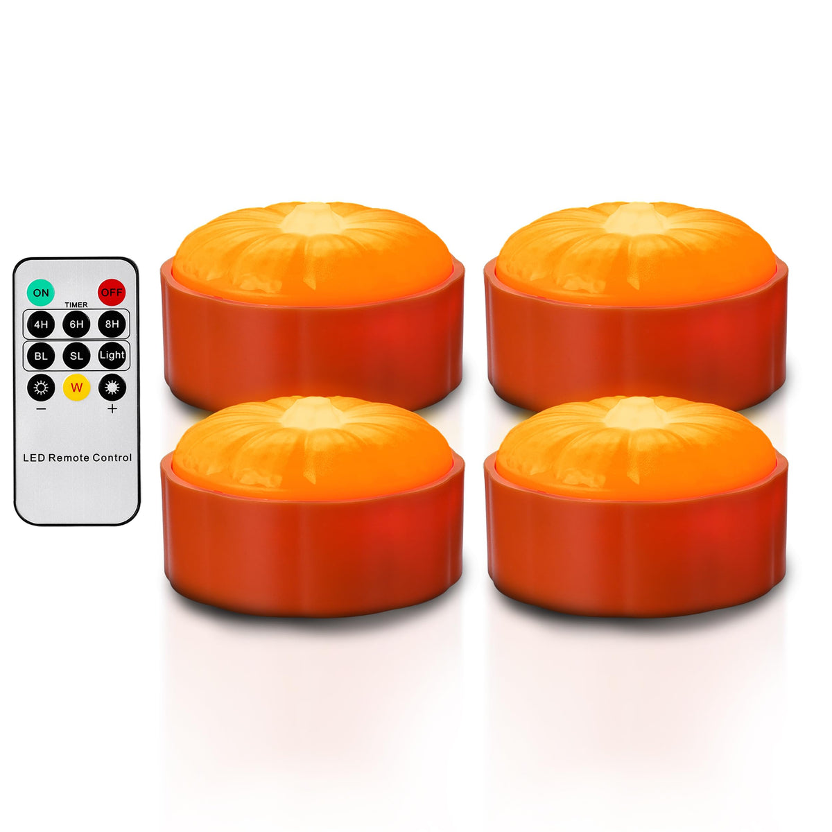Rechargeable RGB Color Changing Halloween Pumpkin Lights with Remote Timer
