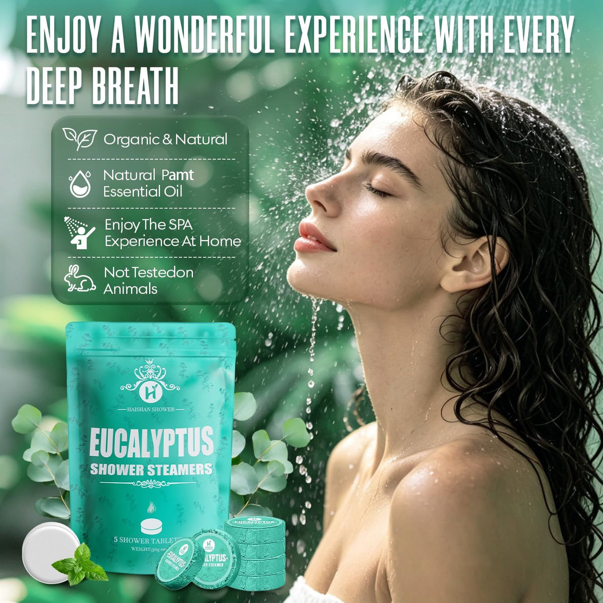 Shower Steamers Aromatherapy for Women & Men, Eucalyptus Mint Essential Oil
