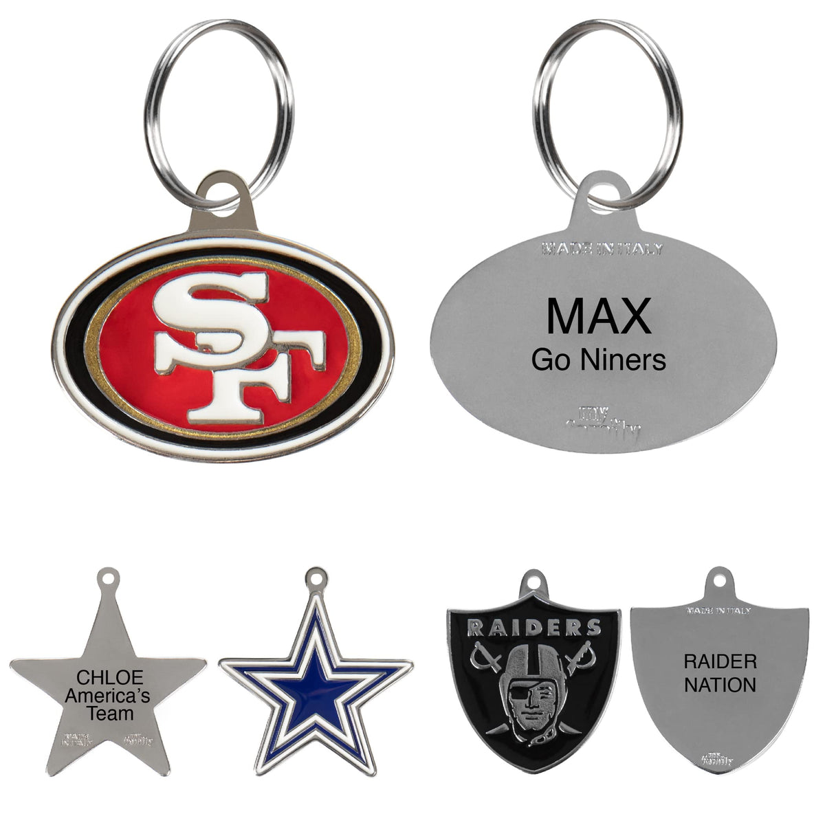 NFL Pet ID Tags – All 32 Teams | Personalized Engraved Dog & Cat Tags