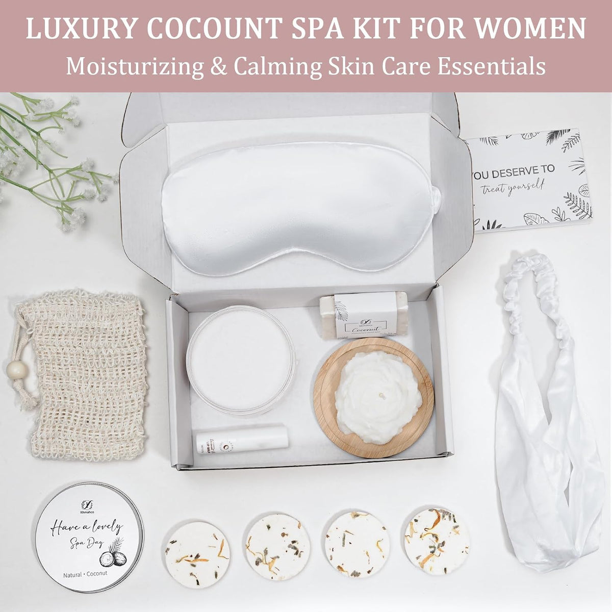 Luxury Coconut Home Spa Gift Set for Women (8-Piece Set)