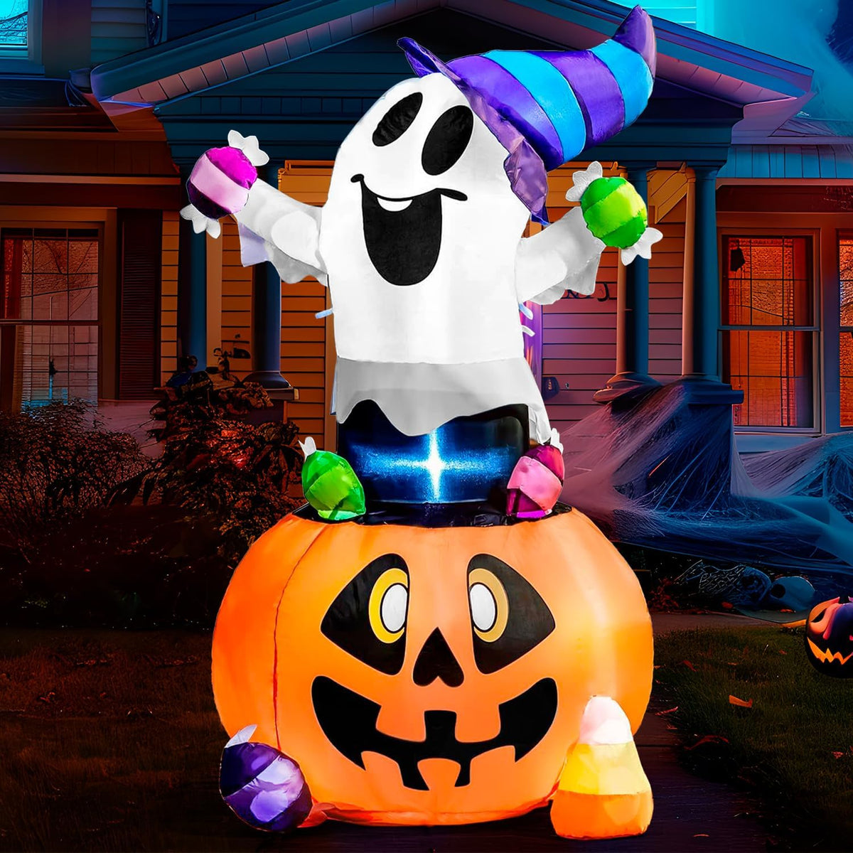 5 FT Halloween Inflatable Ghost in Pumpkin