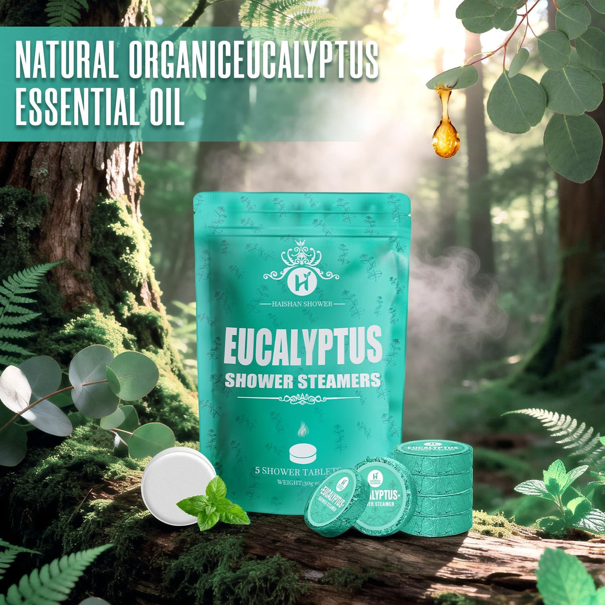 Shower Steamers Aromatherapy for Women & Men, Eucalyptus Mint Essential Oil