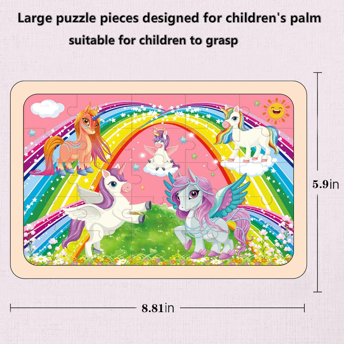 Wooden Jigsaw Puzzles for Kids Ages 4-6, 4-Pack 24-Piece Castle Puzzles Toy
