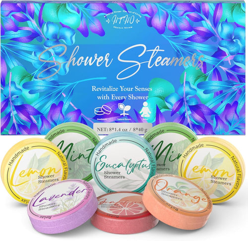 Aromatherapy Shower Steamers 8-Pack | Natural Essential Oils Home Spa