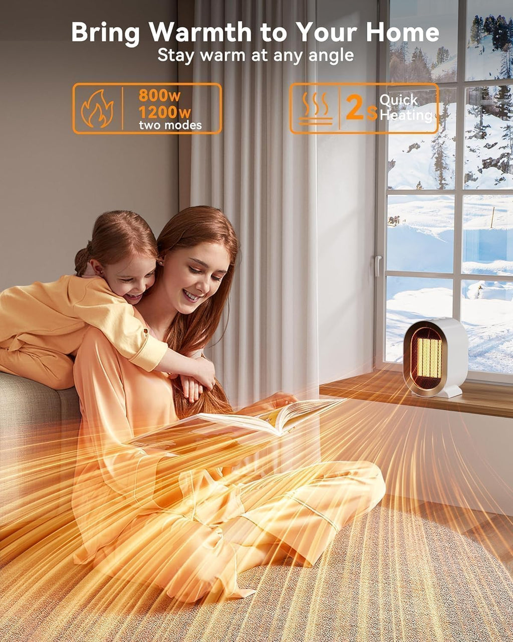 QT 1200W Ceramic Space Heater 5 colors