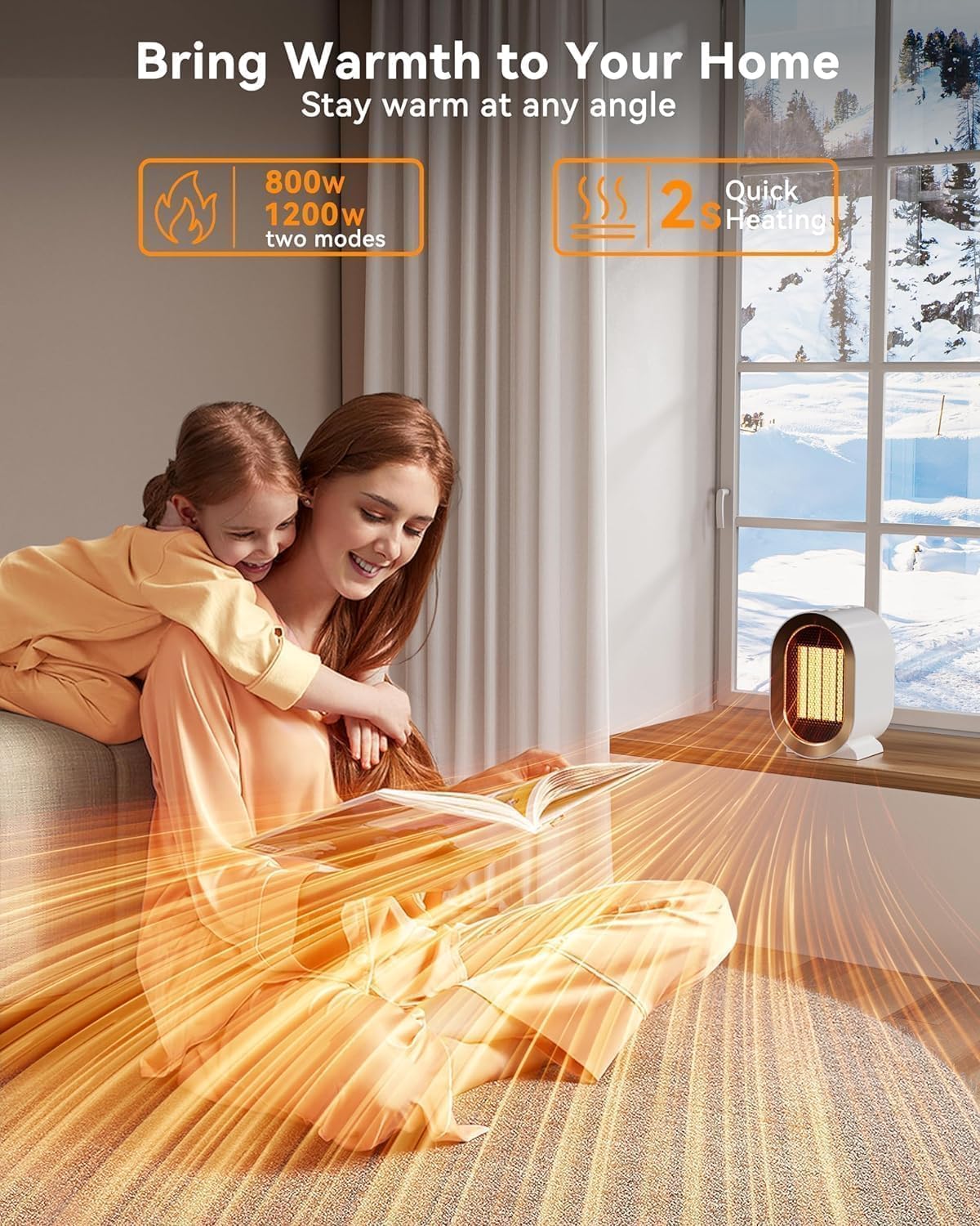 QT 1200W Ceramic Space Heater 5 colors