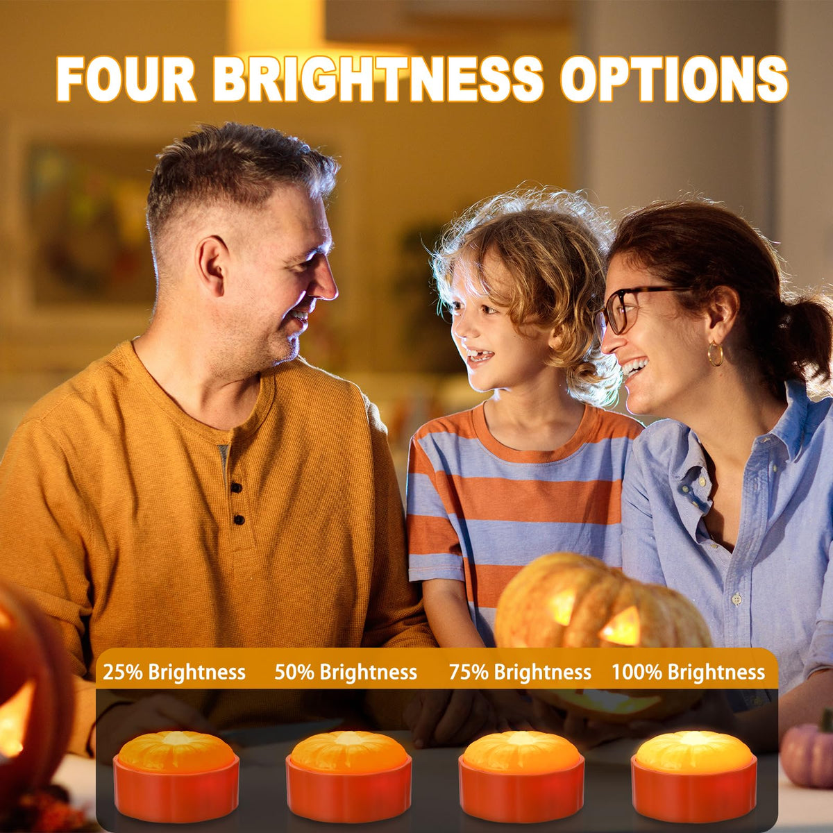 Rechargeable RGB Color Changing Halloween Pumpkin Lights with Remote Timer