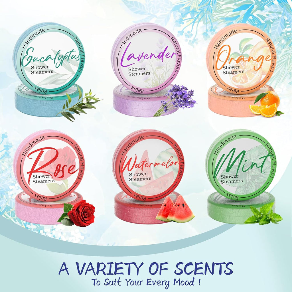 Aromatherapy Shower Steamers 8-Pack | Natural Essential Oils Home Spa