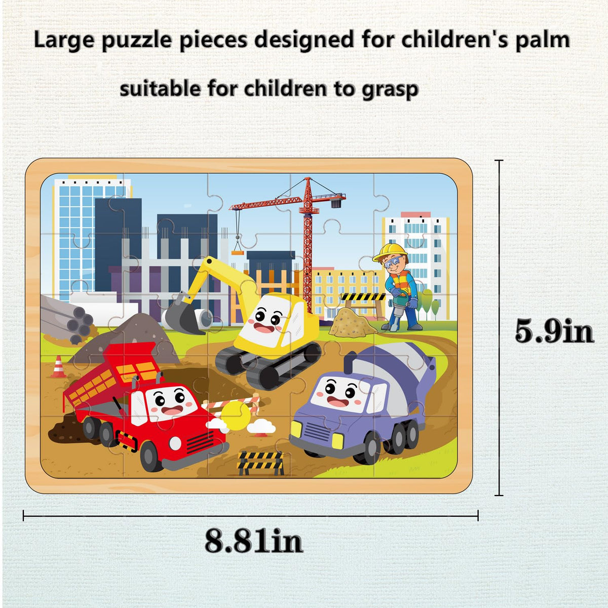 Wooden Jigsaw Puzzles for Kids Ages 4-6, 4-Pack 24-Piece Castle Puzzles Toy