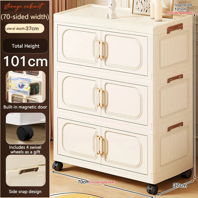 Storage Box Drawer Style Household Large Capacity Storage Box Movable Toy Snack Storage Cabinet Bedroom Bedside Table