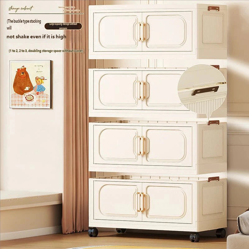 Storage Box Drawer Style Household Large Capacity Storage Box Movable Toy Snack Storage Cabinet Bedroom Bedside Table