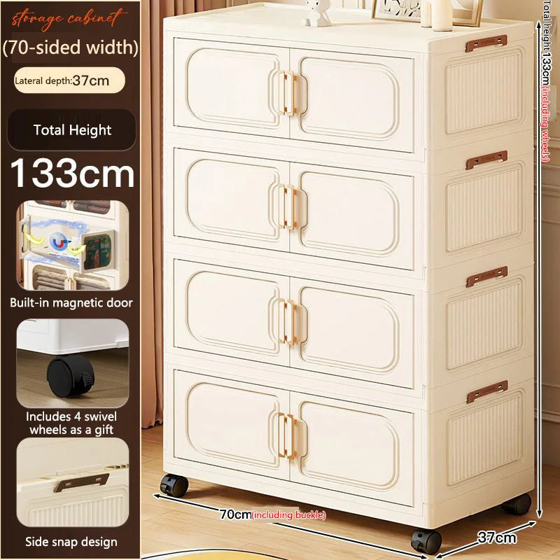 Storage Box Drawer Style Household Large Capacity Storage Box Movable Toy Snack Storage Cabinet Bedroom Bedside Table