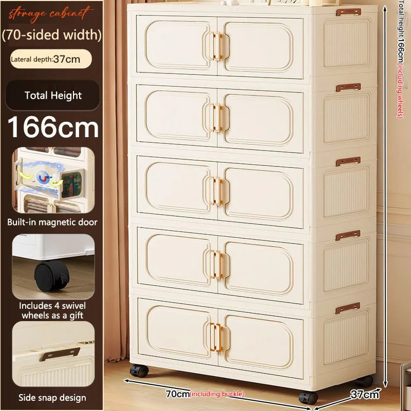 Storage Box Drawer Style Household Large Capacity Storage Box Movable Toy Snack Storage Cabinet Bedroom Bedside Table