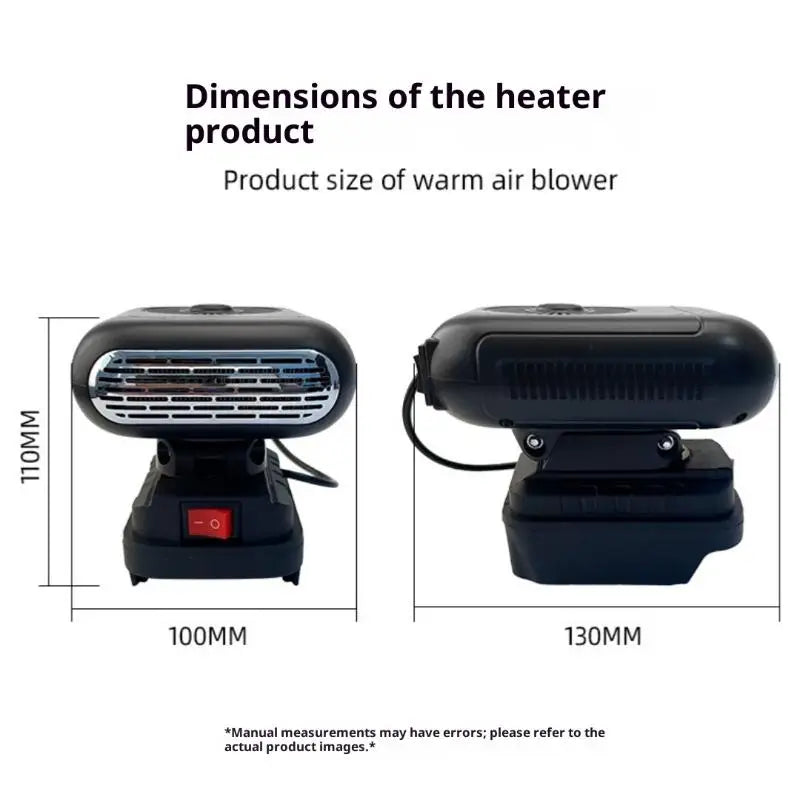 1Pcs 21V Li-ion Batteries Heating Air Warmer / Cooling Blower Wireless Winter Car Heater 2 USB Ports For Phone Charging