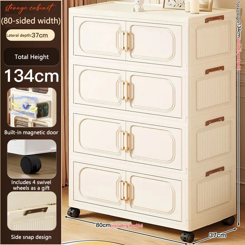 Storage Box Drawer Style Household Large Capacity Storage Box Movable Toy Snack Storage Cabinet Bedroom Bedside Table