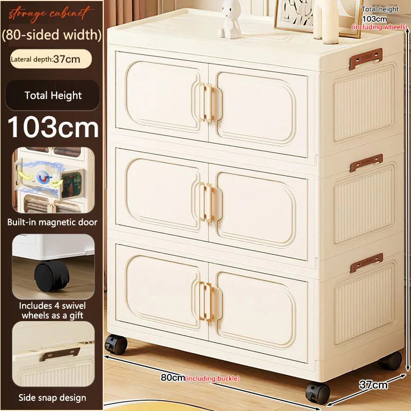 Storage Box Drawer Style Household Large Capacity Storage Box Movable Toy Snack Storage Cabinet Bedroom Bedside Table