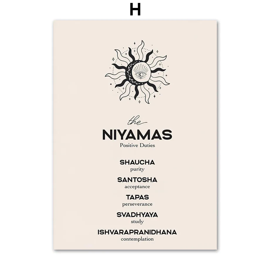 （2D Canvas painting） Spiritual Decor Yoga Posters And Prints Gym Zen Wall Canvas Painting Modern Art Mural Pictures Classroom