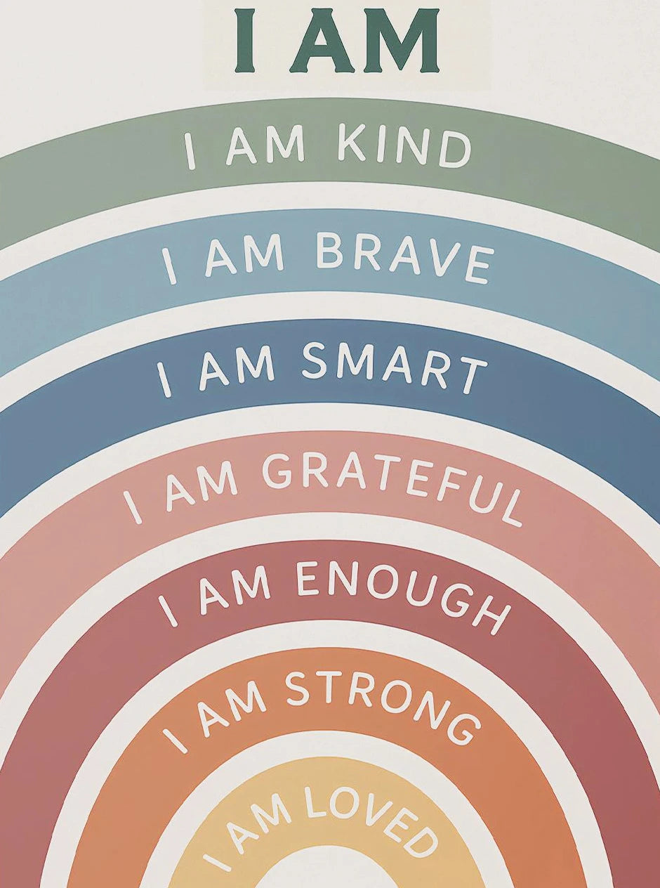 AZNM Growth Mindset Positive Affirmation Canvas Wall Art, The Power of Yet Print, Inspirational Classroom Decor Poster, No Frame