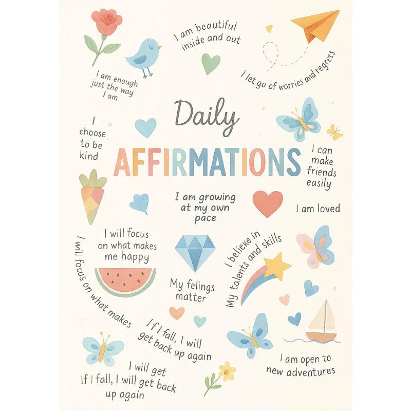 AZNM Growth Mindset Positive Affirmation Canvas Wall Art, The Power of Yet Print, Inspirational Classroom Decor Poster, No Frame