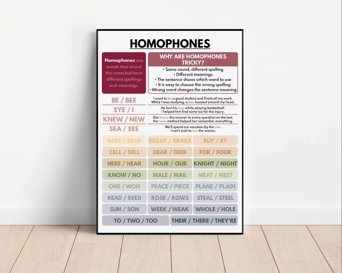 Color Kids Classroom Wall Art Prints English Grammar Vocabulary Tense Statements Posters Canvas Painting Homeschool Decoration