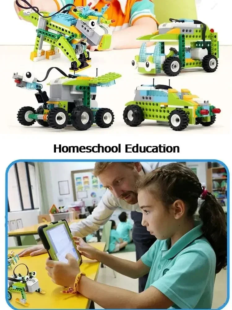 Core Programming STEM Kit Bluetooth App Control for Legoeds Motor Sensor Robot Building Blocks Bricks Education Learning Toy