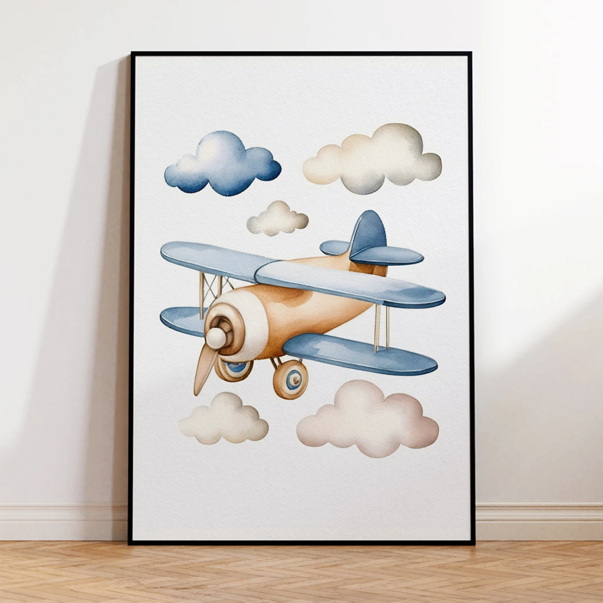 Cartoon Children Airplane Helicopter Hot Air Balloon Wall Art Prints Canvas Painting Poster Picture For Living Room Home Decor
