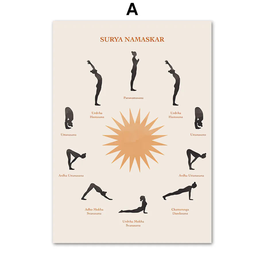 （2D Canvas painting） Spiritual Decor Yoga Posters And Prints Gym Zen Wall Canvas Painting Modern Art Mural Pictures Classroom