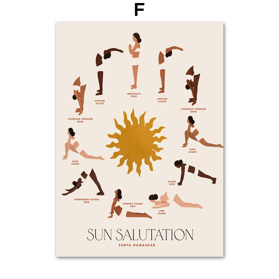 （2D Canvas painting） Spiritual Decor Yoga Posters And Prints Gym Zen Wall Canvas Painting Modern Art Mural Pictures Classroom