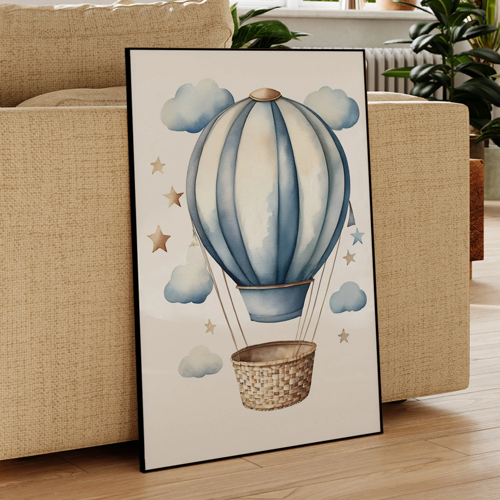 Cartoon Children Airplane Helicopter Hot Air Balloon Wall Art Prints Canvas Painting Poster Picture For Living Room Home Decor