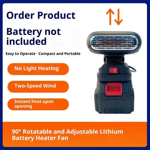 1Pcs 21V Li-ion Batteries Heating Air Warmer / Cooling Blower Wireless Winter Car Heater 2 USB Ports For Phone Charging