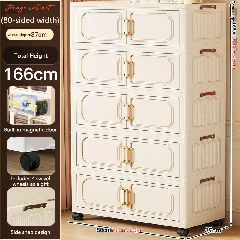 Storage Box Drawer Style Household Large Capacity Storage Box Movable Toy Snack Storage Cabinet Bedroom Bedside Table