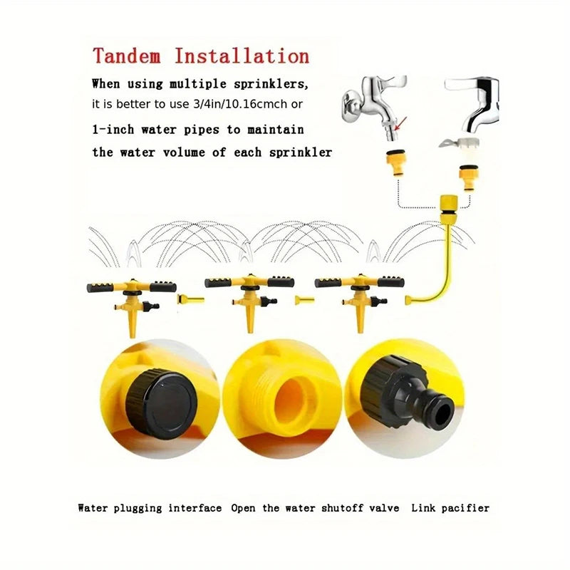 1pc 360-Degree Spinning Sprinkler Gardening Flowers Watering Nozzle For Gardening Lawn Irrigation Gardening Accessories