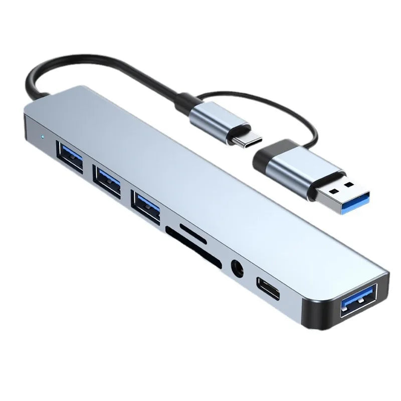 USB-C SD Card Reader, Dual Slot SD/MicroSD-USB C Hub 4K HDMI Multi Port 7 in 1 Adapter for IOS or Android